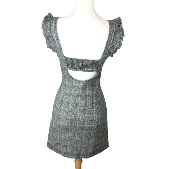 BB Dakota Gray Plaid Mini Dress - Picture 5 of 8